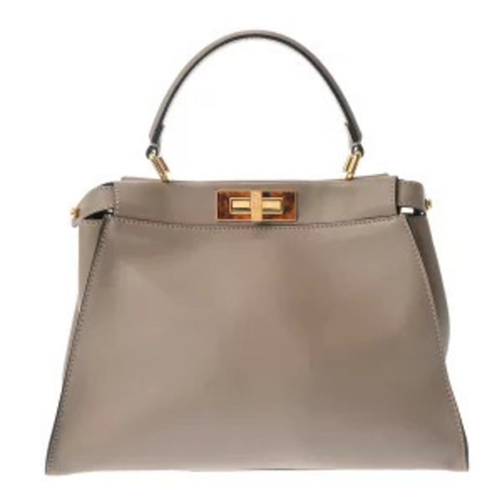 Fendi Peekaboo Gray Leather Handbag